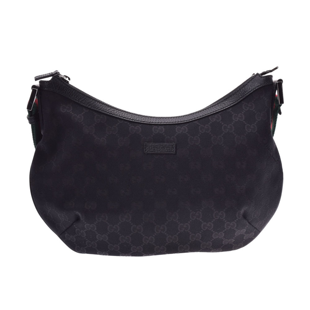 Gucci Sherry Canvas Shoulder Bag GG Line Black - Picture 2 of 11